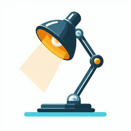 Desk lamp isolated on white background. Vector illustration. Eps 10.のイラスト素材