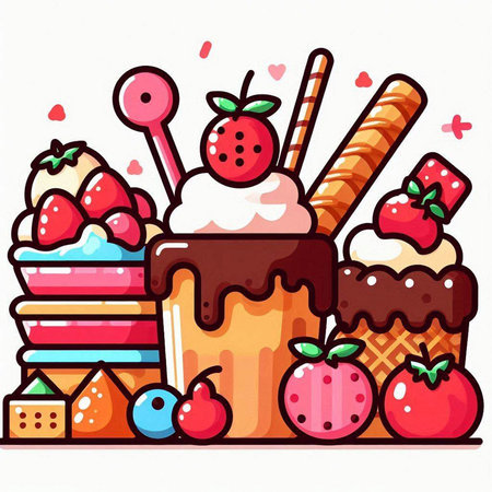 Ice cream vector illustration. Ice cream icon. Ice cream vector illustrationのイラスト素材