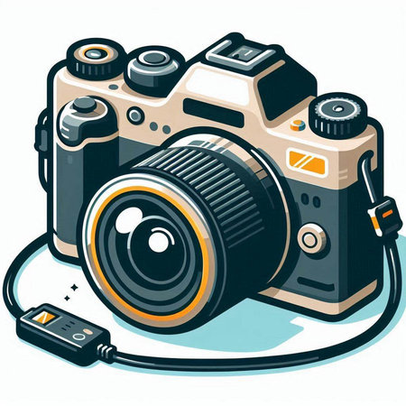 Retro camera on a white background. Vector illustration. Eps 10.のイラスト素材
