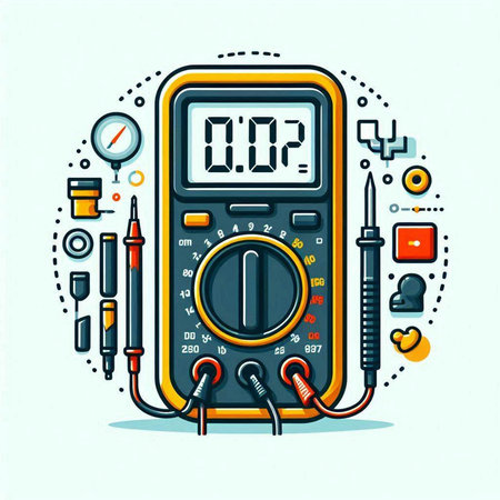 Digital multimeter. Multimeter in a flat style. Vector illustration.のイラスト素材