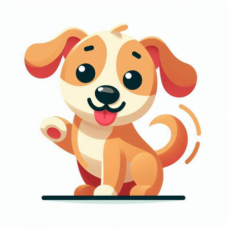 Cute cartoon dog. Vector illustration isolated on a white background.のイラスト素材