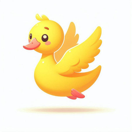 yellow duckling on a white background, vector illustration, epsのイラスト素材