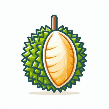 durian fruit icon isolated on white background. vector illustration.のイラスト素材