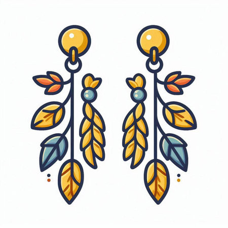 Illustration of earrings. Hand drawn illustration of earrings.のイラスト素材