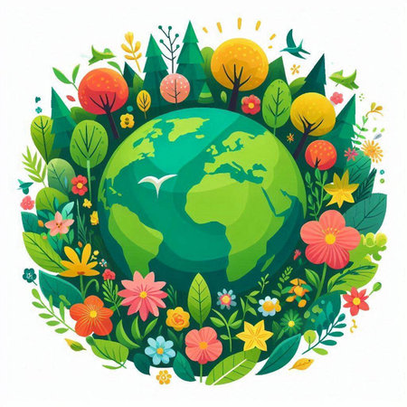 Ecology Earth Day. Vector illustration. World environment day concept.のイラスト素材