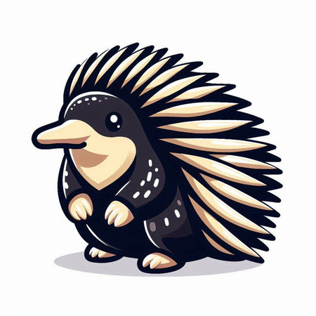 Hedgehog vector illustration. Cute cartoon hedgehog isolated on white background.のイラスト素材