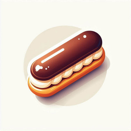 Chocolate eclair, sweet dessert, vector illustration, eps10のイラスト素材