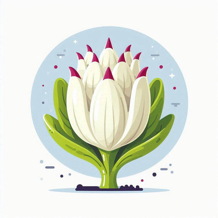 Flower of Protea. Vector illustration in flat style.のイラスト素材