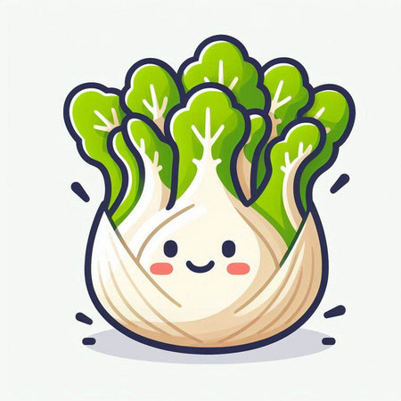 Vegetable cartoon character. Cute vegetable character. Vector illustration.のイラスト素材
