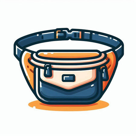 Fashionable handbag icon in cartoon style. Vector illustration.のイラスト素材