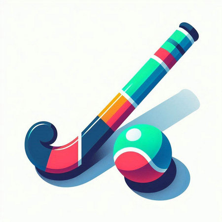 Colorful hockey sticks on white background. 3d vector illustration.のイラスト素材