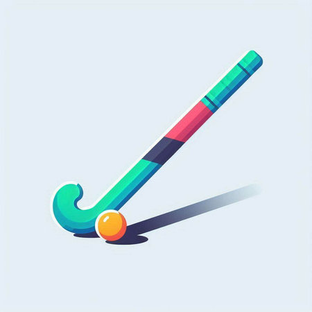 Hockey stick icon. Colorful illustration of hockey stick icon for web designのイラスト素材