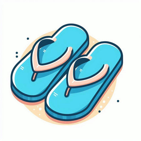 Flip flops. Vector illustration of a pair of flip flops.のイラスト素材
