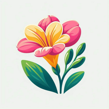 Illustration of a beautiful flower on a white background. Vector illustrationのイラスト素材