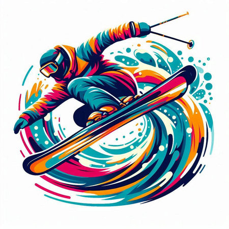 snowboarder, vector illustration, eps10, no transparencyのイラスト素材