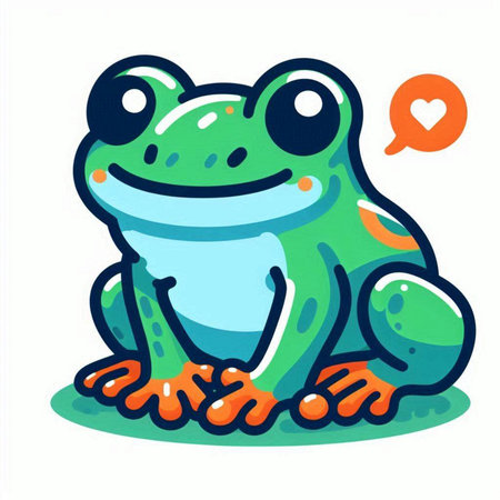 Frog. Vector illustration. Isolated on a white background.のイラスト素材