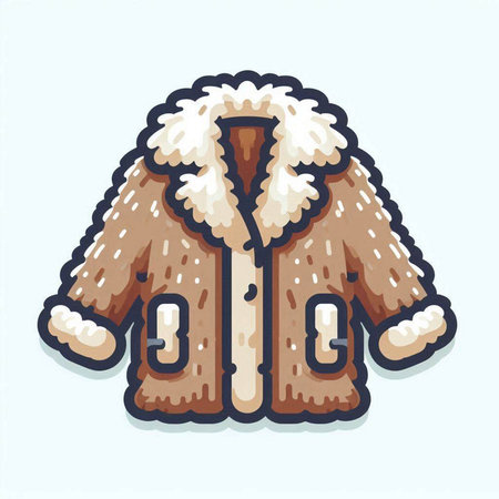 Fur coat isolated on white background. Vector illustration. Eps 10.のイラスト素材