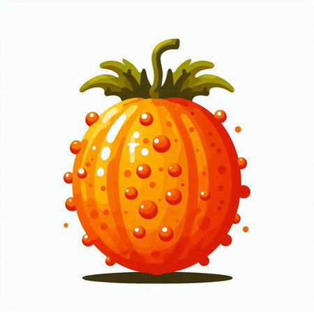 Pumpkin isolated on white background. Cute cartoon vector illustration.のイラスト素材