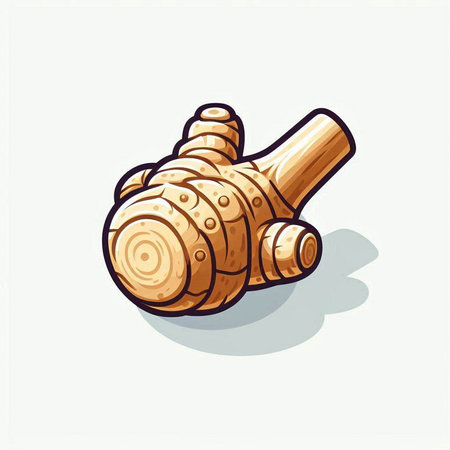 Hand drawn ginger root. Isolated on white background. Vector illustration.のイラスト素材