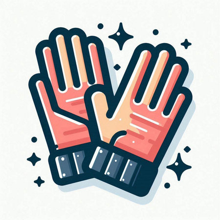 Hand protection icon. Protective gloves. Vector illustration in flat style.のイラスト素材