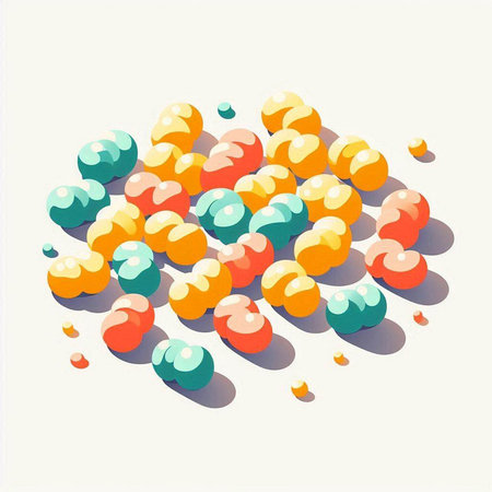 Colorful candies on a white background. 3d illustration.のイラスト素材