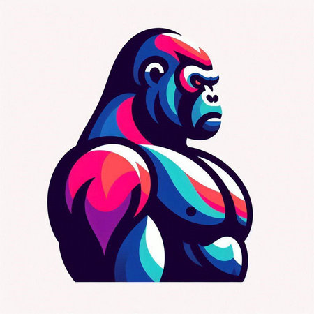 Gorilla in the style of pop art. Vector illustration.のイラスト素材