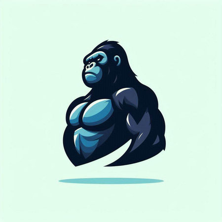 Gorilla. Vector illustration of a gorilla on a white background.のイラスト素材
