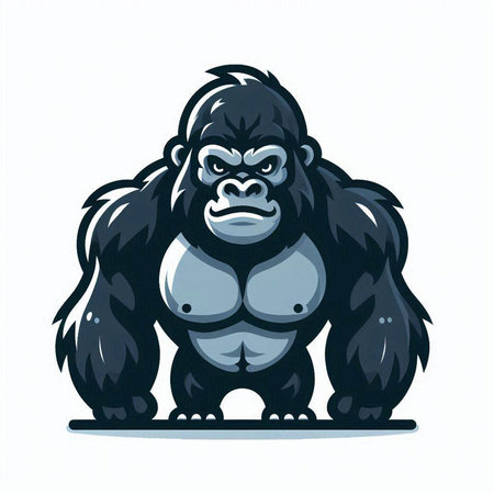 Gorilla mascot. Vector illustration of a gorilla in cartoon style.のイラスト素材