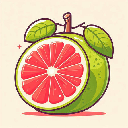 Grapefruit icon. Vector illustration of a fresh grapefruit.のイラスト素材