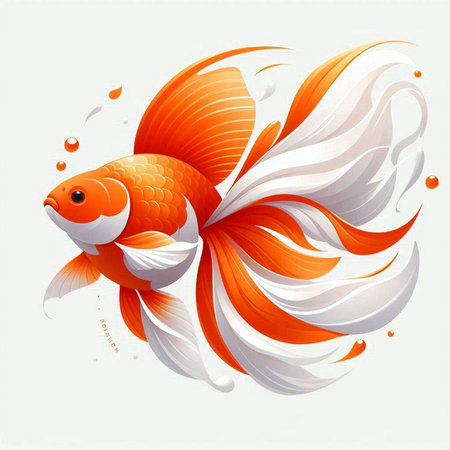 Goldfish on a white background. Vector illustration. Eps 10.のイラスト素材