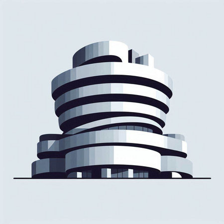 3D illustration of a modern office building on a white background.のイラスト素材