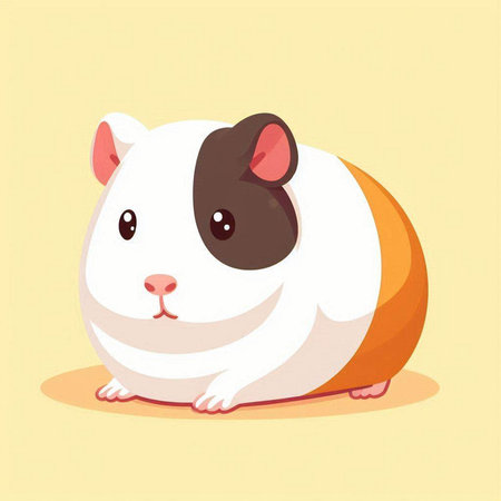 Hamster vector illustration. Cute pet hamster cartoon character.のイラスト素材