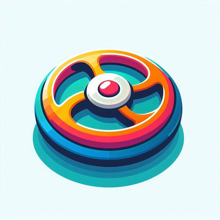 Colorful wheel. Isolated on blue background. Vector illustration.のイラスト素材