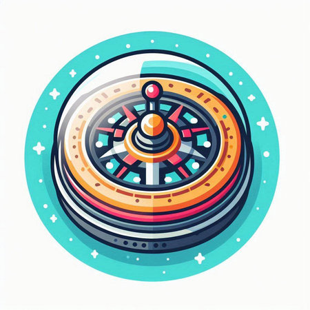 Casino roulette wheel flat icon. Vector illustration of casino wheel.のイラスト素材