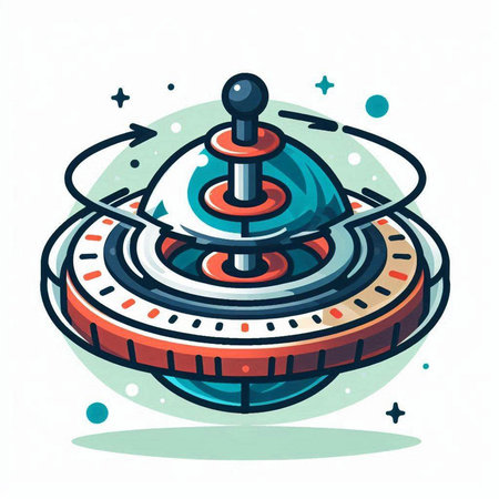 UFO. Vector illustration in flat line style. Astronaut helmet.のイラスト素材