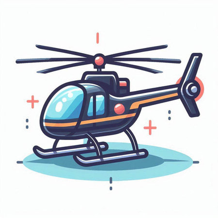 Helicopter vector icon. Cartoon illustration of helicopter vector icon for web designのイラスト素材