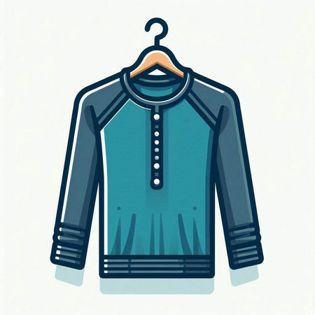 Vector illustration of a men's t-shirt on a hangerのイラスト素材