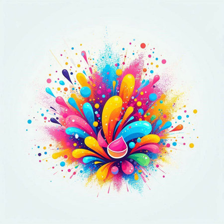 abstract colorful background with splashes and drops, vector illustration.のイラスト素材