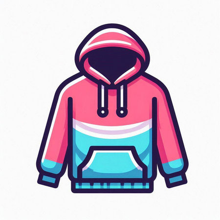 Colorful hoodie isolated on white background. Vector illustration for your designのイラスト素材