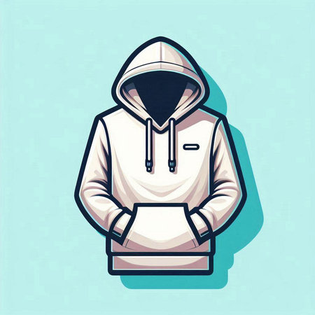 Hooded sweatshirt on blue background. Vector illustration in retro style.のイラスト素材