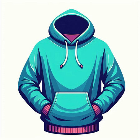 Hooded sweatshirt vector illustration isolated on a white background.のイラスト素材