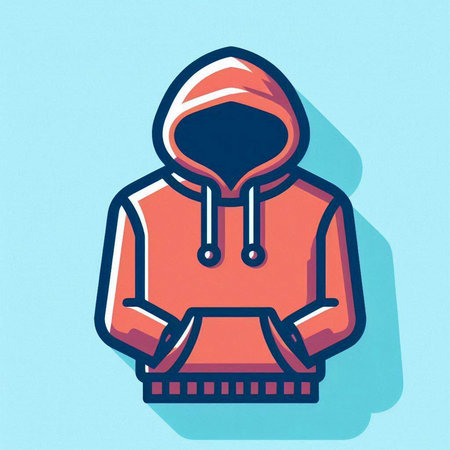 Hoodie icon with long shadow, eps10 vector illustration.のイラスト素材