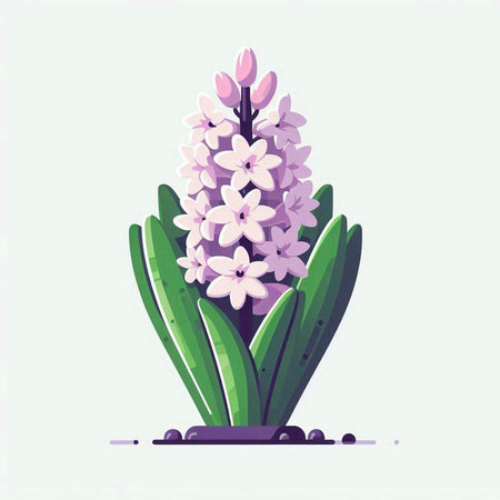 Flower hyacinth. Vector illustration in a flat style.のイラスト素材