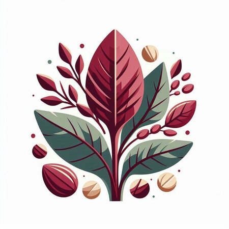 Coffee leaves and berries. Vector illustration on white background.のイラスト素材