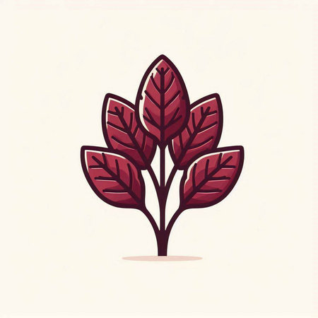 Leaves icon. Vector illustration of a stylized tree branch.のイラスト素材