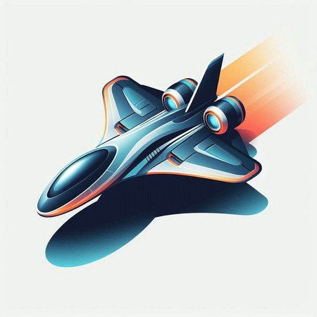 Futuristic fighter jet vector illustration. Futuristic fighter jet icon.のイラスト素材
