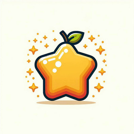 Star fruit icon isolated on white background. Vector illustration. Eps 10.のイラスト素材