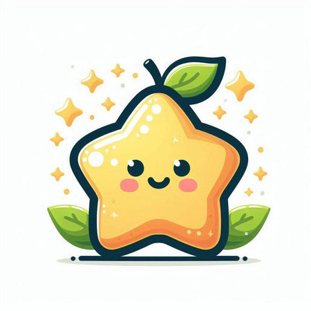 Cute star fruit character. Vector flat cartoon character illustration icon designのイラスト素材