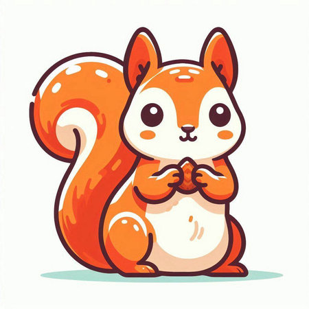 Cute squirrel with bow tie. Vector illustration in cartoon style.のイラスト素材