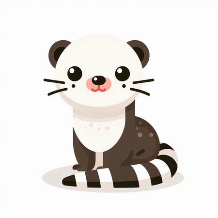 Cute panda vector illustration. Cute cartoon animal character.のイラスト素材